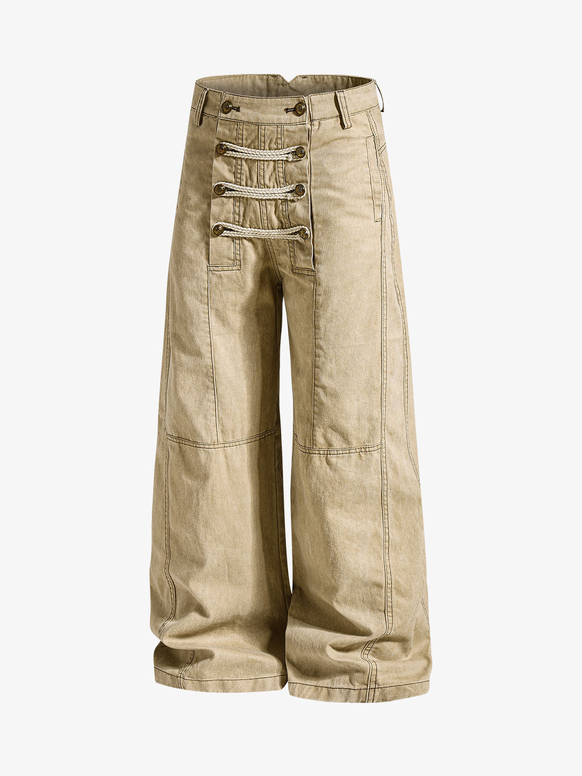 Military Button Baggy Cargo Pants