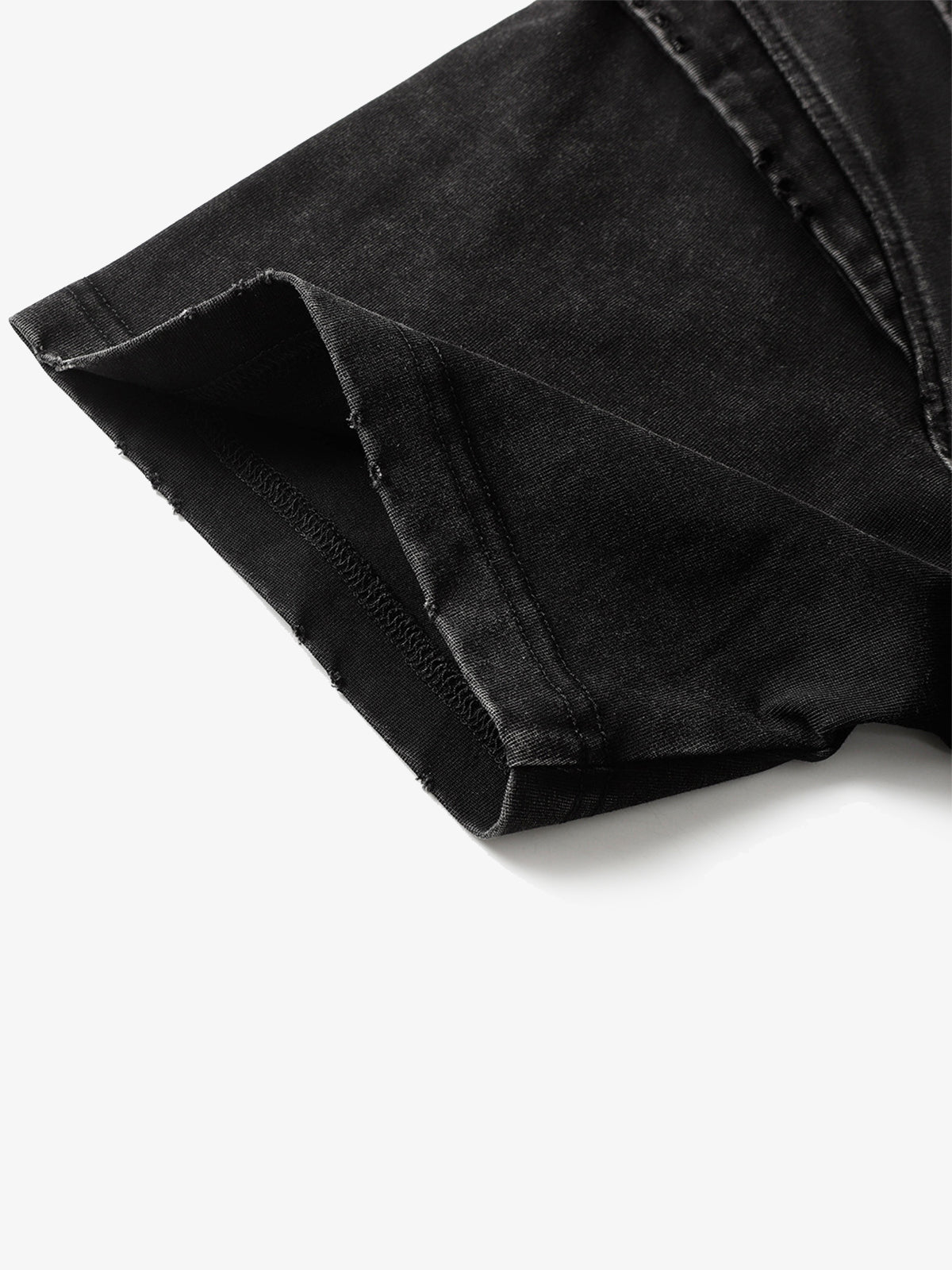 Cotton Blend Oversized T-Shirt with Distressed Denim Panels and Minimalist Logo Design 