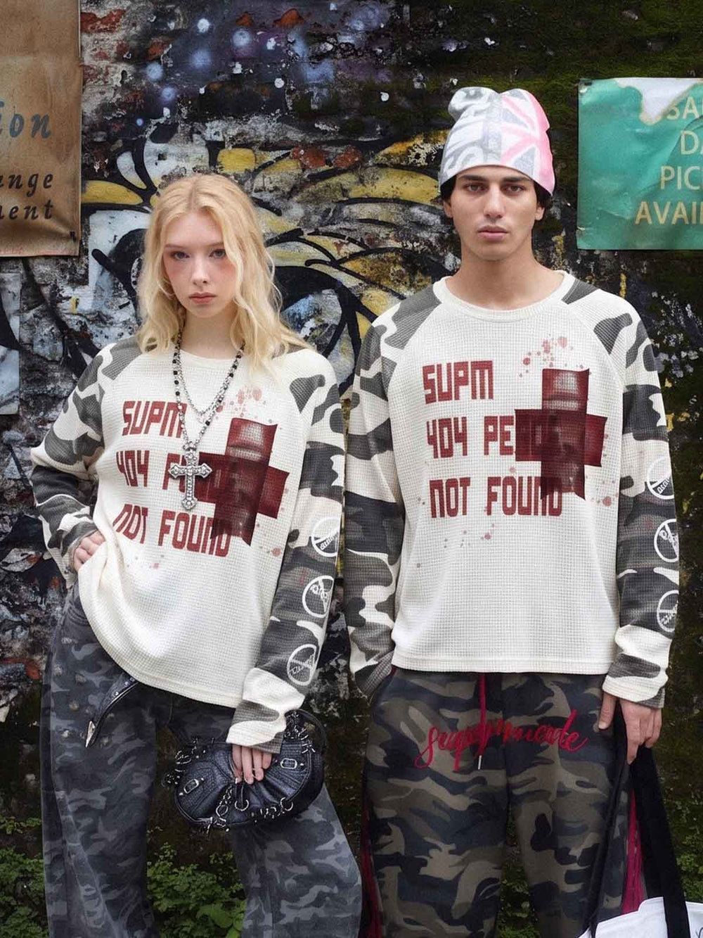 Camo Waffle Raglan Long Sleeve Tee