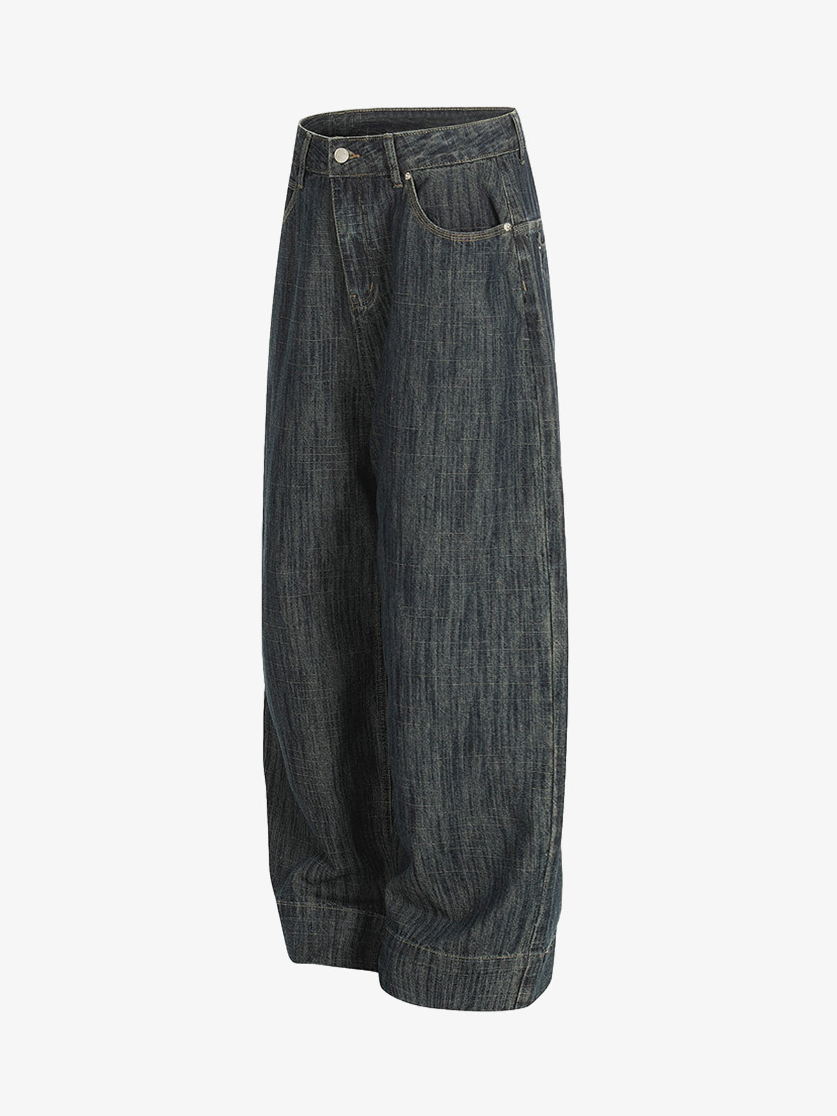 Textured Stripe Straight-Leg Jeans