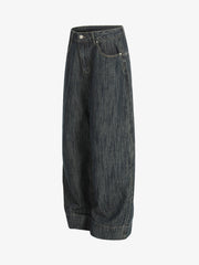 Textured Stripe Straight-Leg Jeans