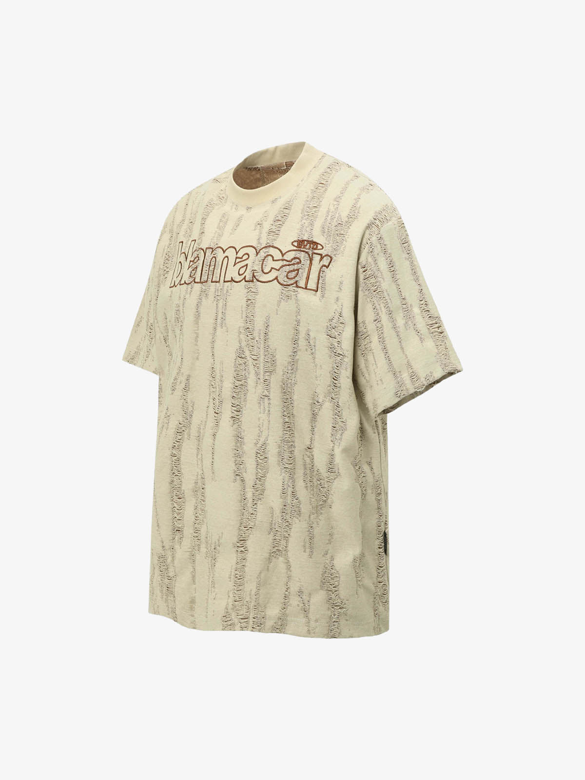 Distressed Letter Embroidered Short-sleeved T-shirt 