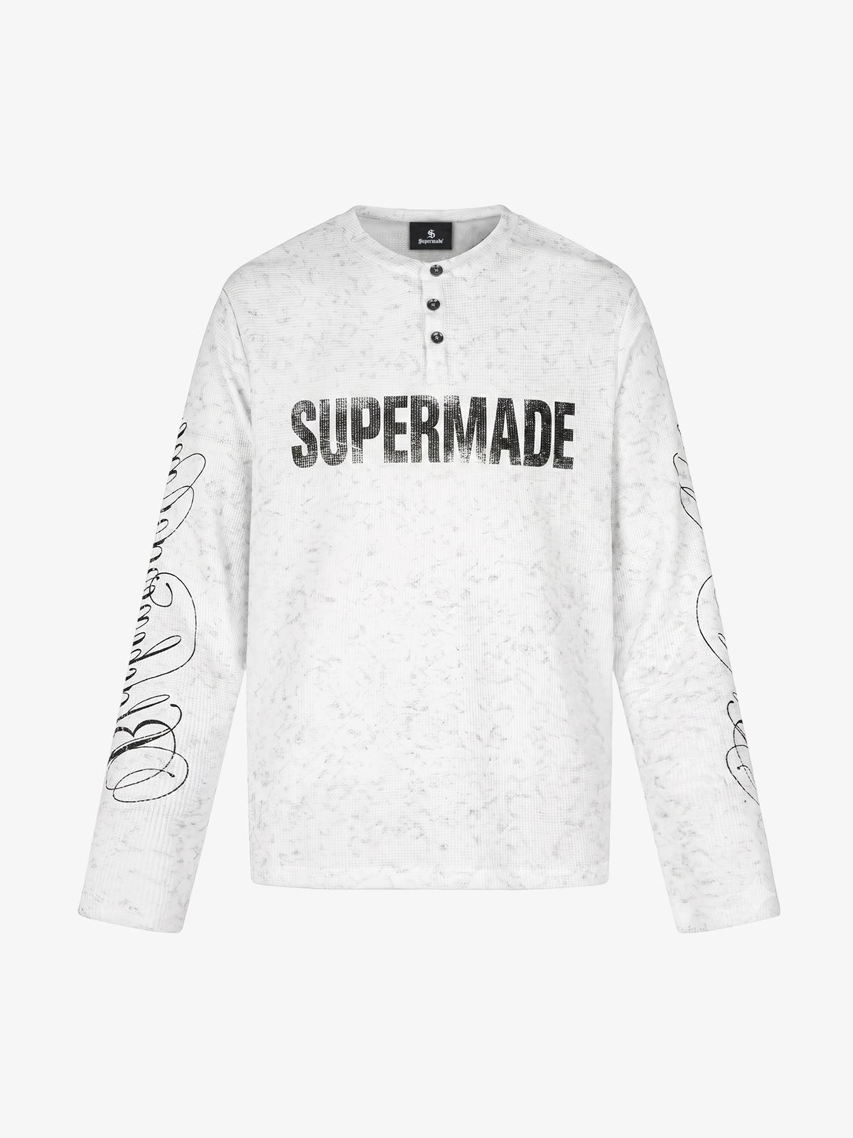Letter Graphic Henley Long Sleeve Tee