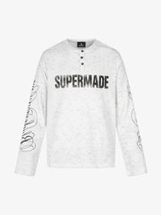 Letter Graphic Henley Long Sleeve Tee
