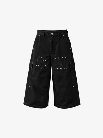 Studded Appliqué Cargo Shorts