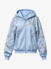 Spiderweb Graphic Full-Zip Hoodie & Sweatpants Set