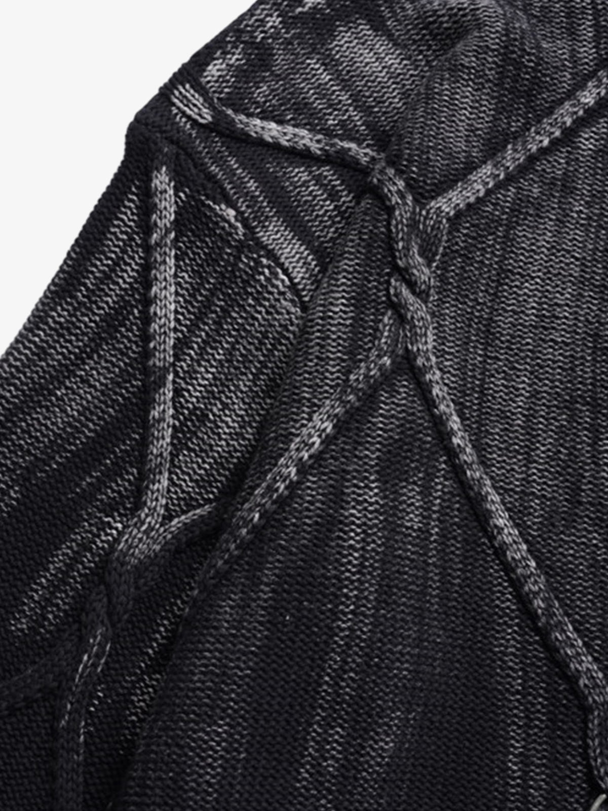 Paint Spray Hole Cable Crewneck Sweater 