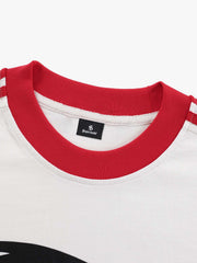 Jersey Digital Print Colorblock Long-Sleeved T-Shirt 