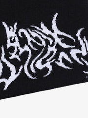 Bonnet en tricot jacquard gothique foncé