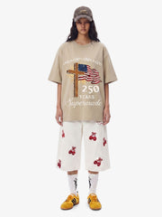 Cross Flag Graphic Washed T-Shirt 