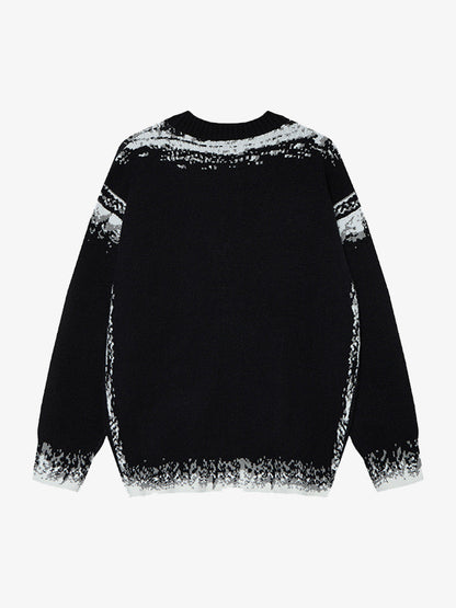 Retro Butterfly Gradient Knit Cardigan Sweater 