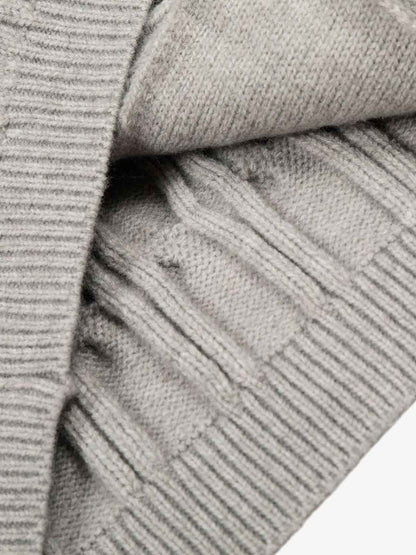 Cable Knit Zip Up Hooded Sweater