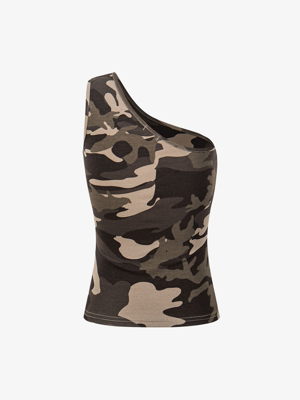 Camo Print Rhinestone Off-Shoulder Cami Top
