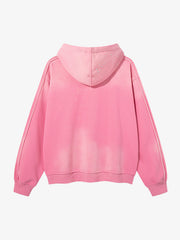 Rhinestone Ripped Frayed Fleece-Lined Sweat Set