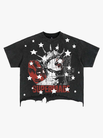 Distressed Supernatural Crop Tee