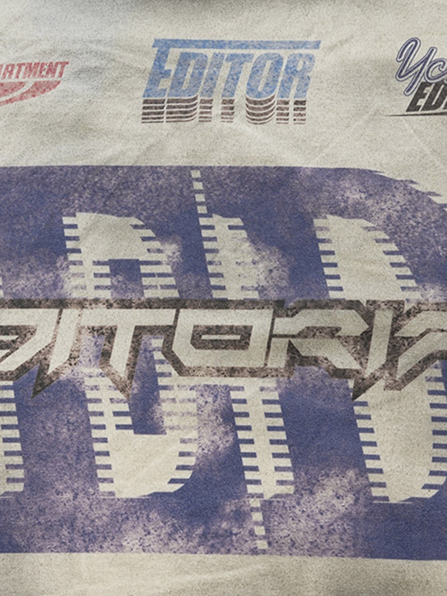 Thesupermade Dirty Wash Heavy Print Street Rap T-Shirt - 2392 