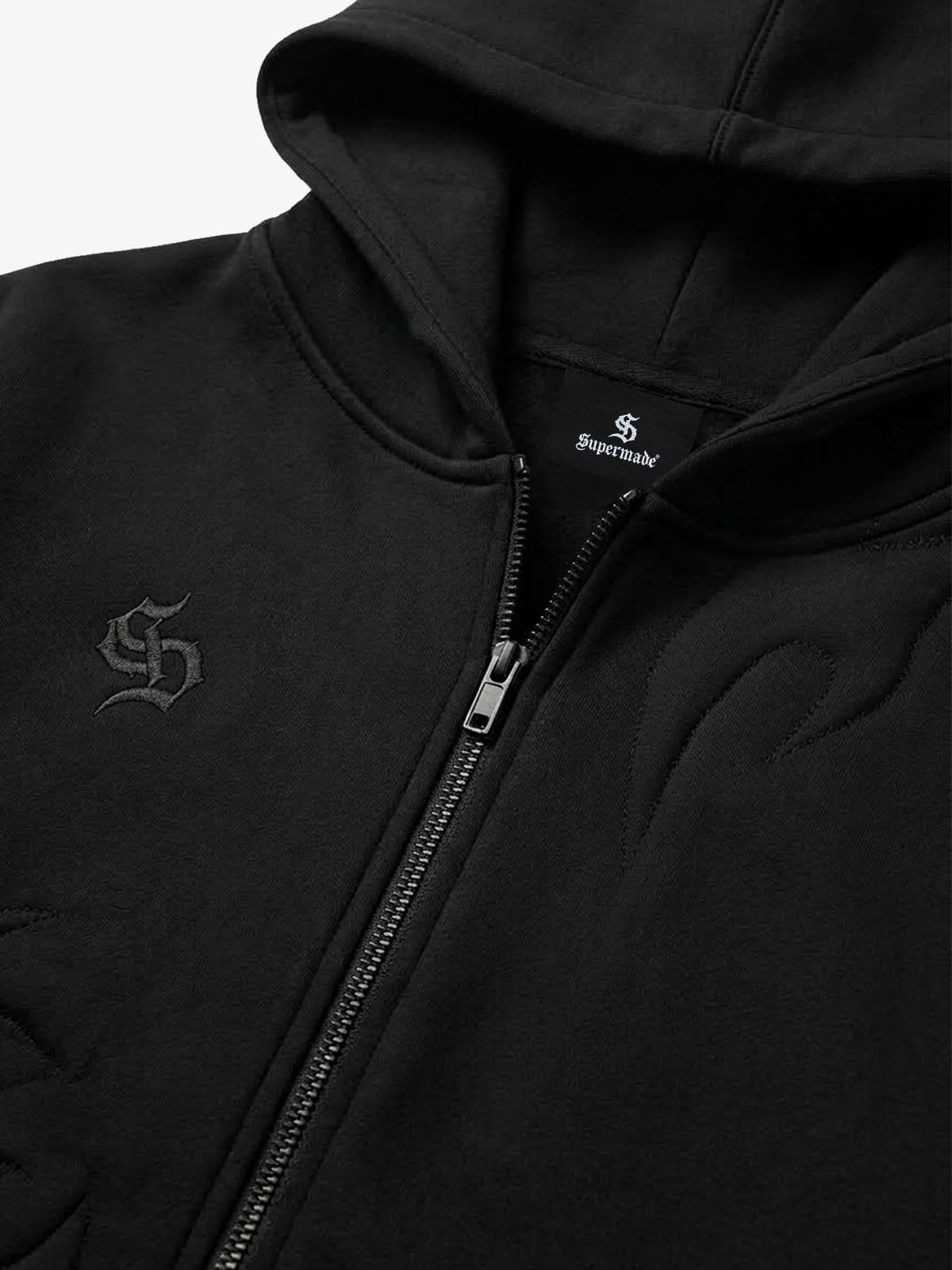 Cotton-Blend Quilted Padded Embroidered Hoodie & Wide-Leg Sweatpants Set