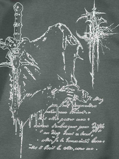 Stylish Hooded Zip-Up Jacket with Unique Graphic Design 