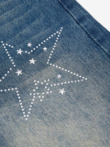 Raw Hem Star Rhinestone Jorts