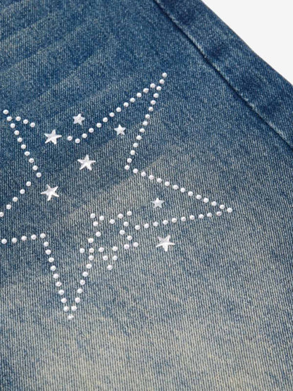 Raw Hem Star Rhinestone Jorts