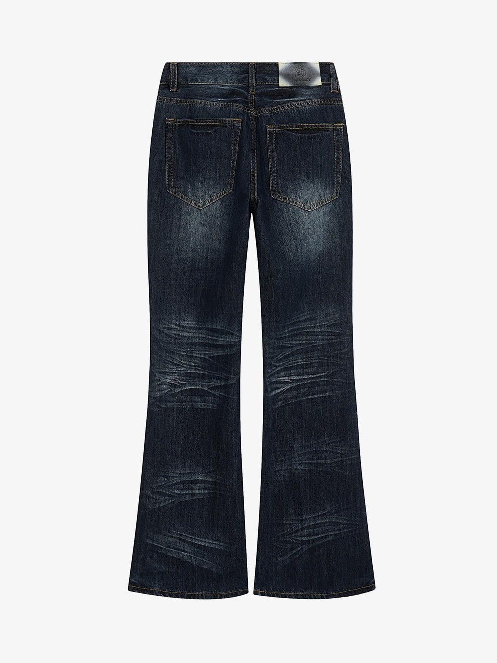 Thesupermade Metallic Studded Low Rise Bootcut Jeans