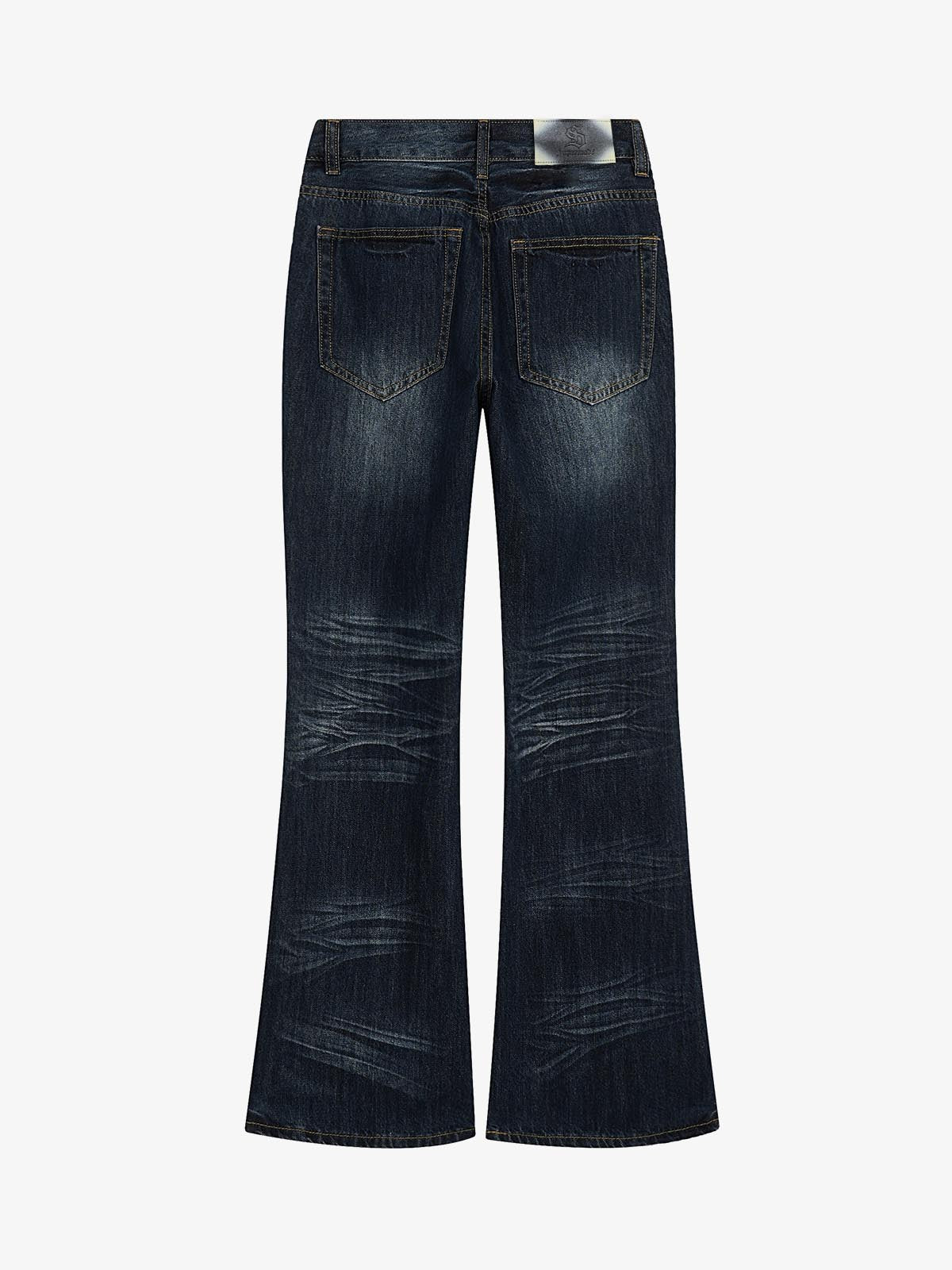 Jeans de corte bota de tiro bajo con tachuelas metálicas de Thesupermade