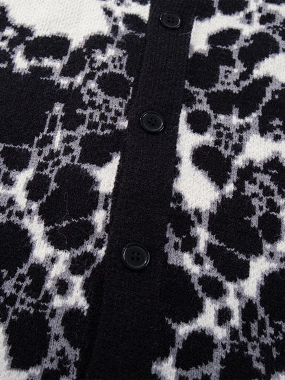 Skull Pattern Knit Sweater for Casual and Fashionable Looks 