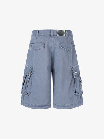 Distressed Multi-Pocket Cargo Shorts