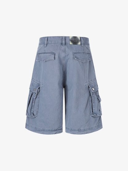 Distressed Multi-Pocket Cargo Shorts