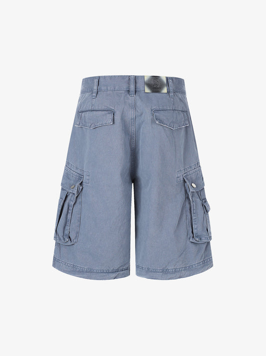 Distressed Multi-Pocket Cargo Shorts