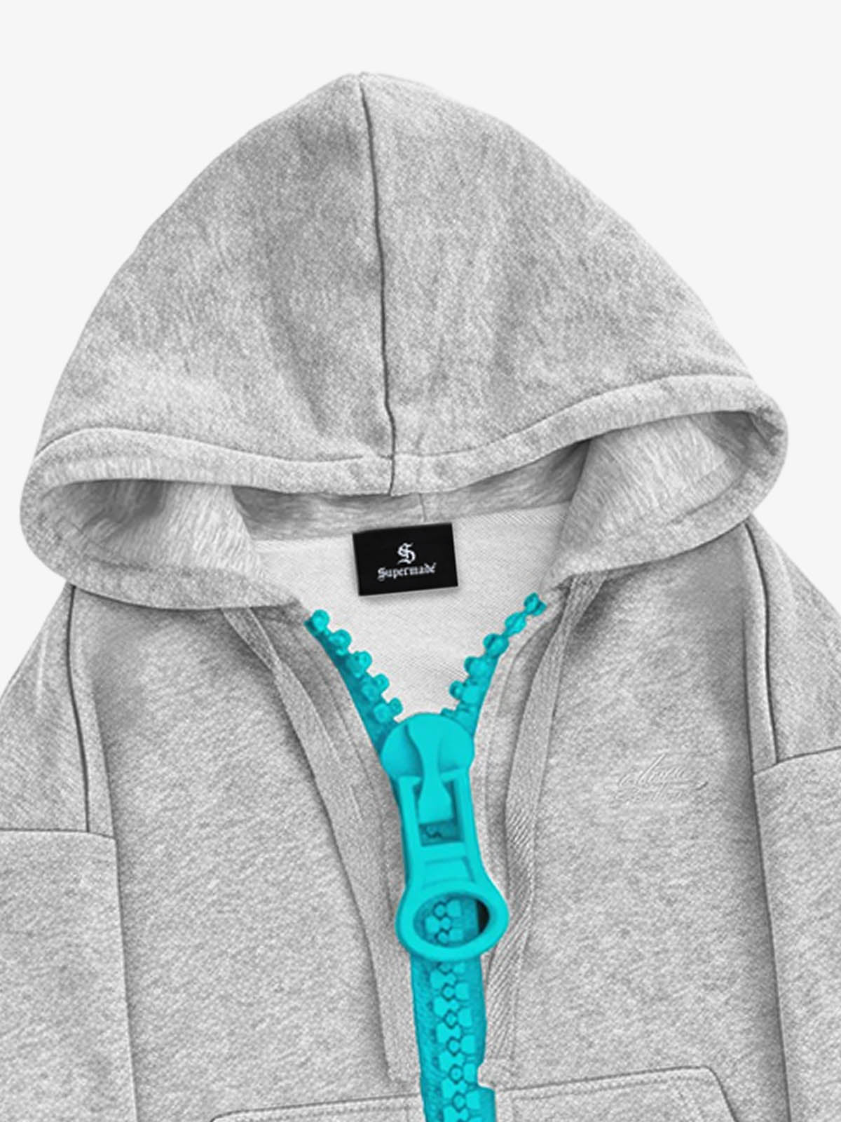 Chunky Zip Boxy Fit Zip-Up Hoodie
