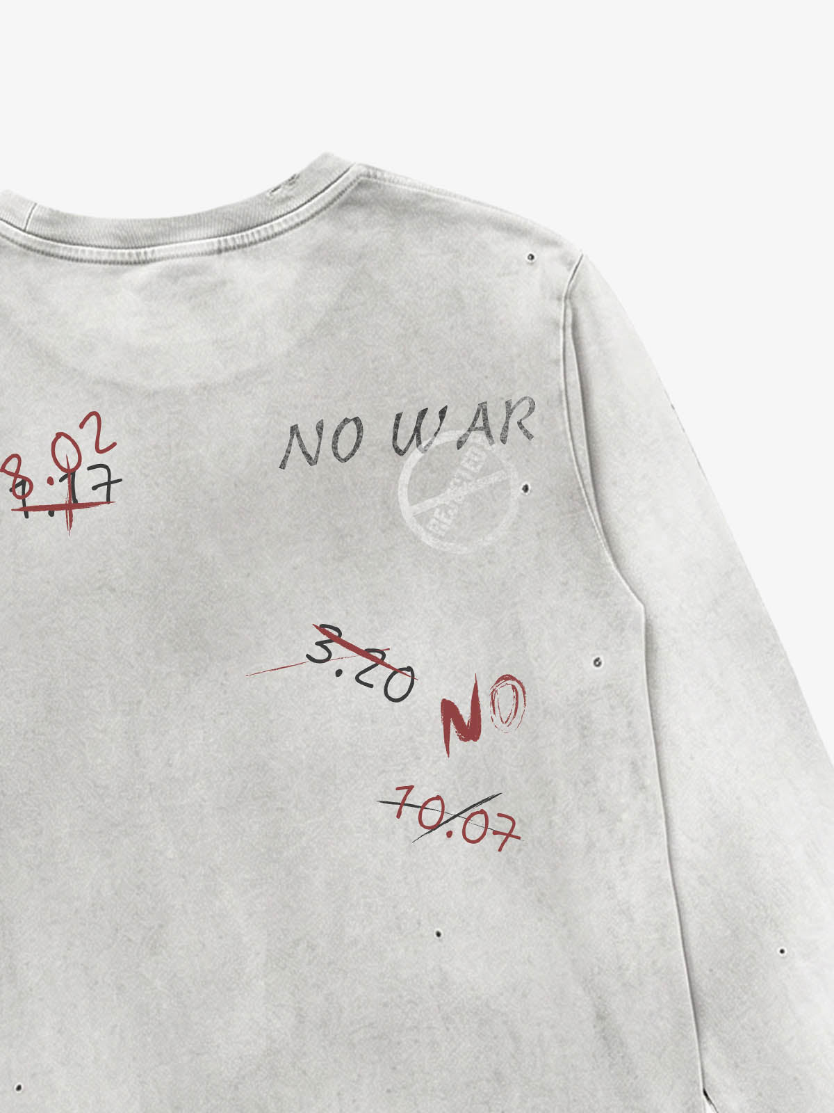 Rhinestone Graphic Dyed Long Sleeve Tee
