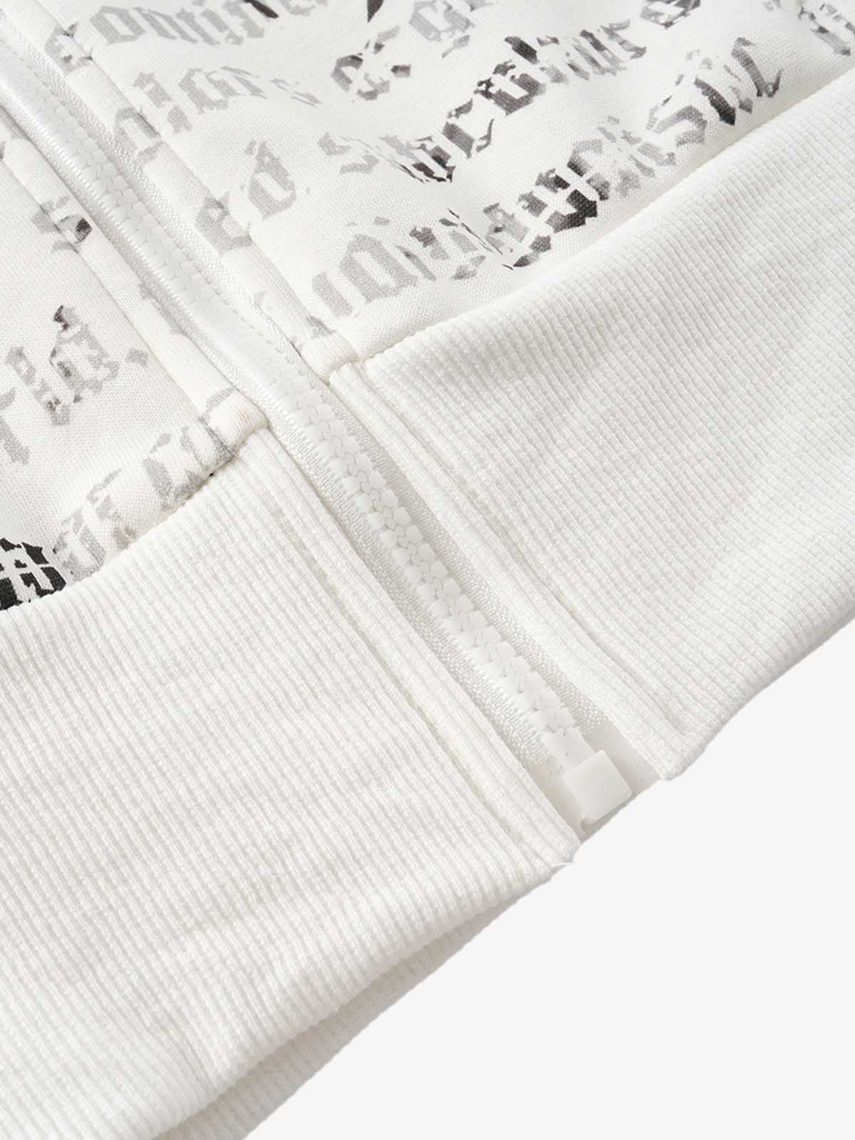 All-Over Letter Graphic Zip Sweatshirt