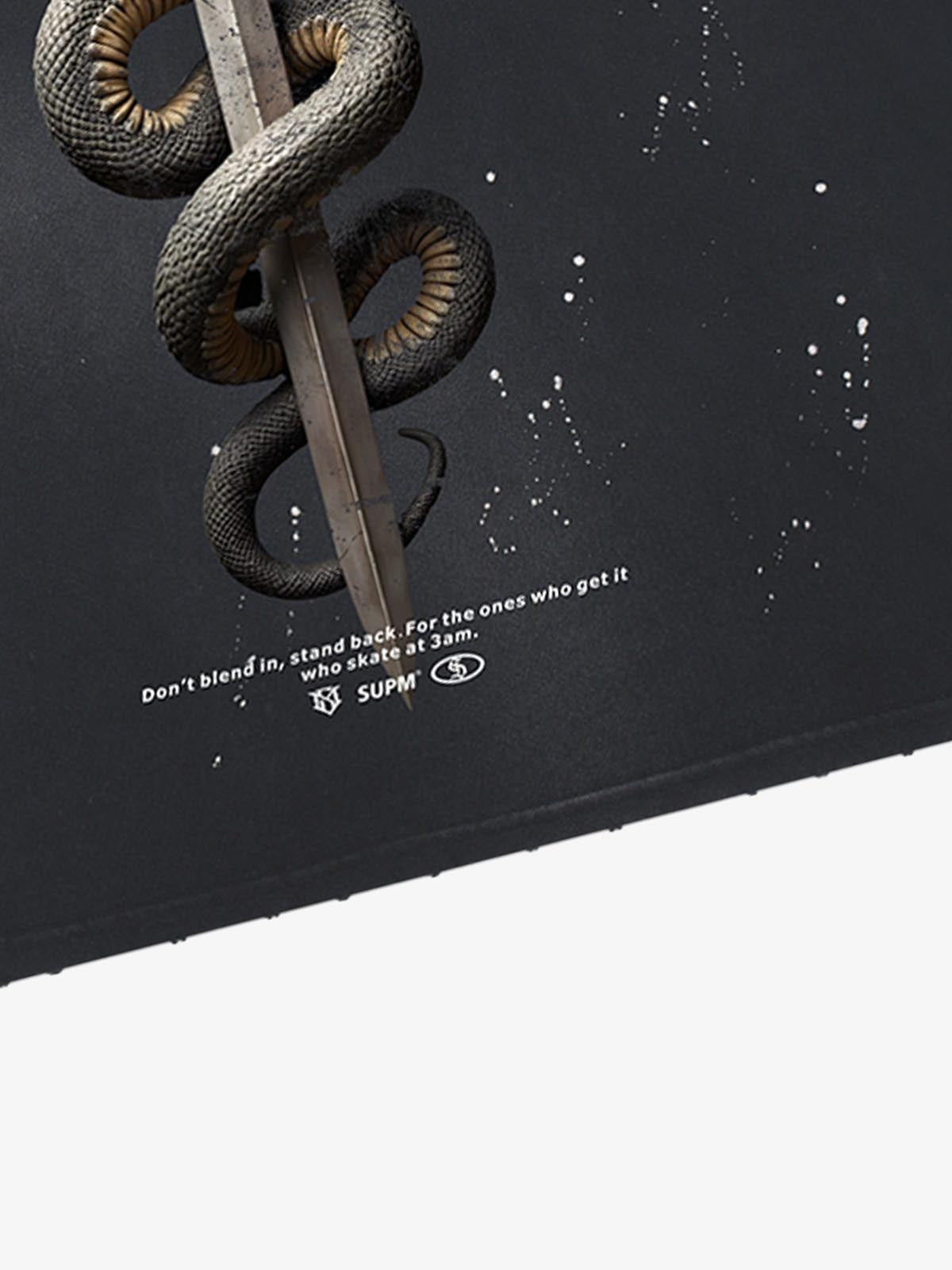 Snake and Sword Graphic T-Shirt with Bold Statement Design 