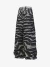 Frayed Zebra Striped Patchwork Wide Leg Jeans 