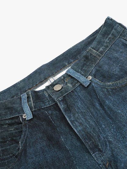 Patchwork Wide-Leg Jeans with Unique Design for Fashion Lovers 