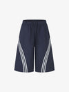 Diagonal Patchwork Drawstring Shorts