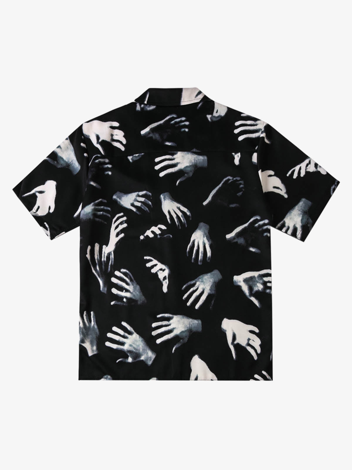 Gothic Ghost Hands Camp Collar Boxy Shirt 