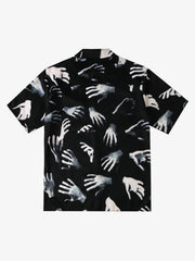 Gothic Ghost Hands Camp Collar Boxy Shirt 