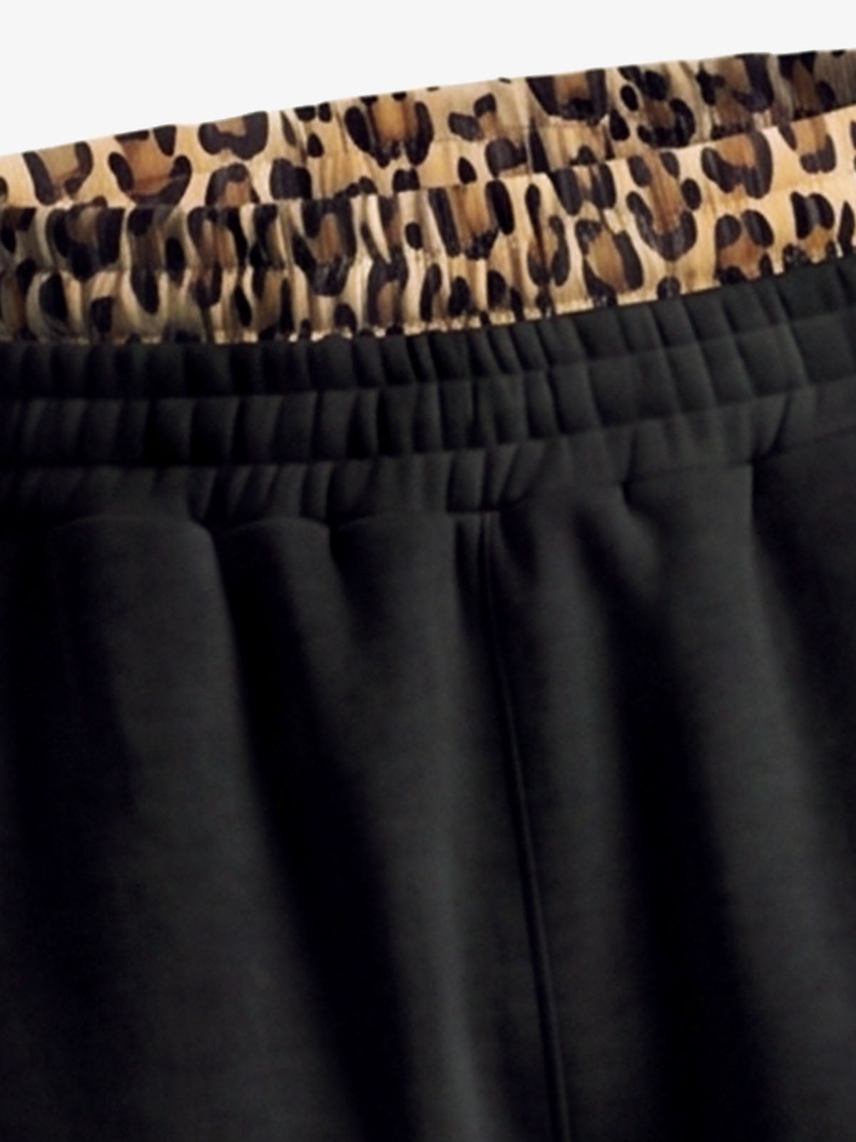 Leoparden-Patchwork-Hoodie & Hosen-Set