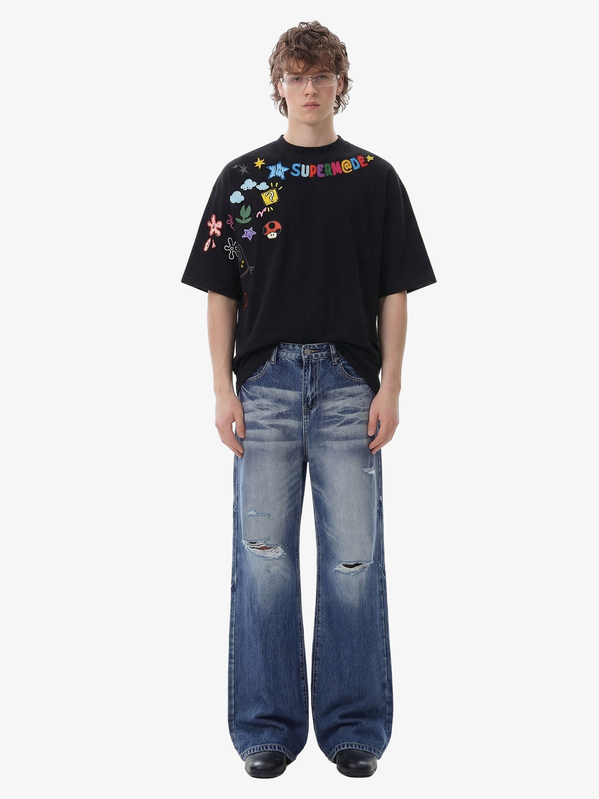 Denim Ripped Washed Distressed Jeans - 2503 