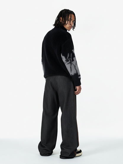 Street Subculture Angel Jacquard Cardigan Sweater 