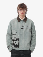 Vintage Washed Distressed Barn Work Jacket - 2582 