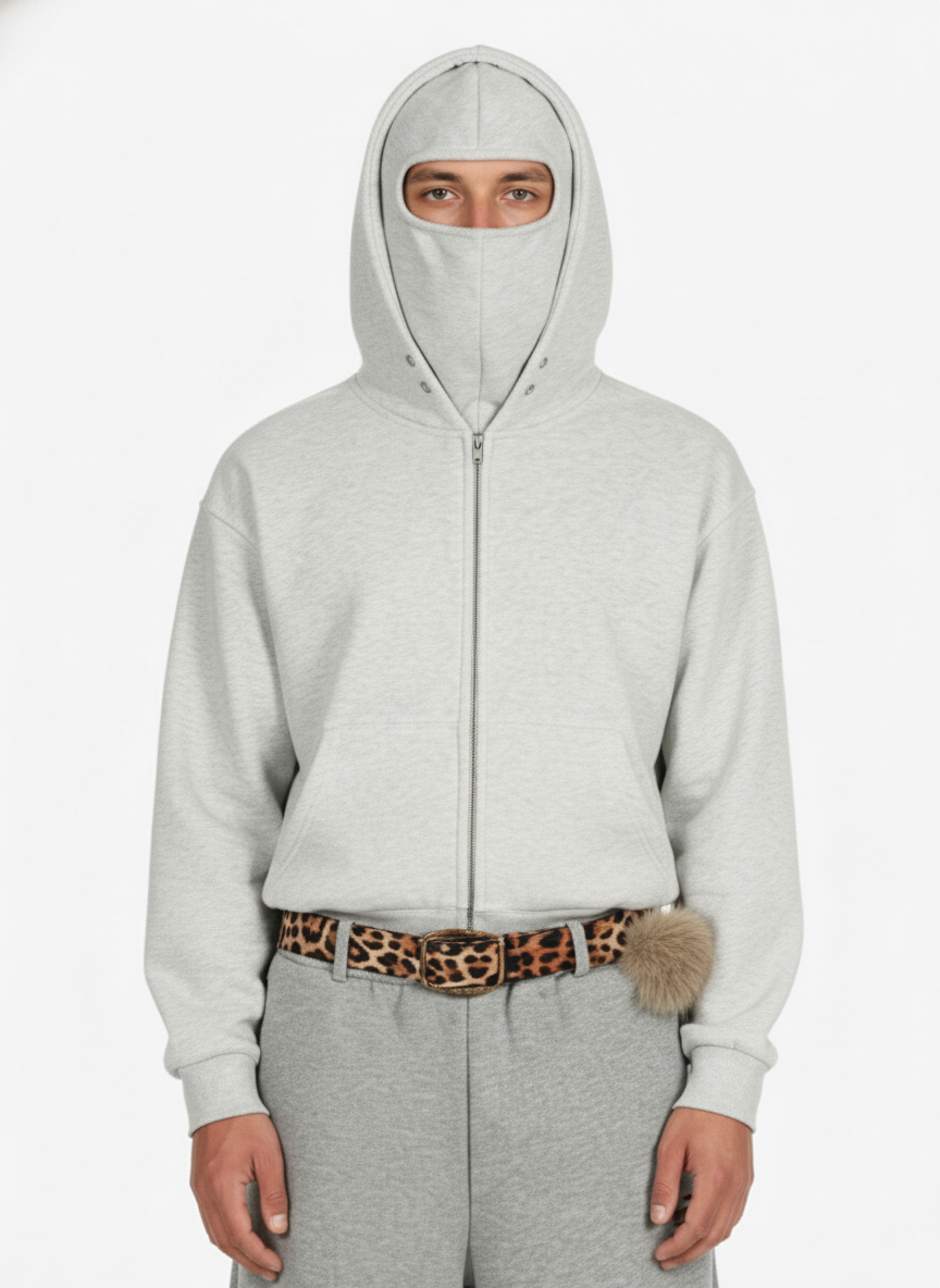 Fleece-Lined Balaclava Zip Up Hoodie 