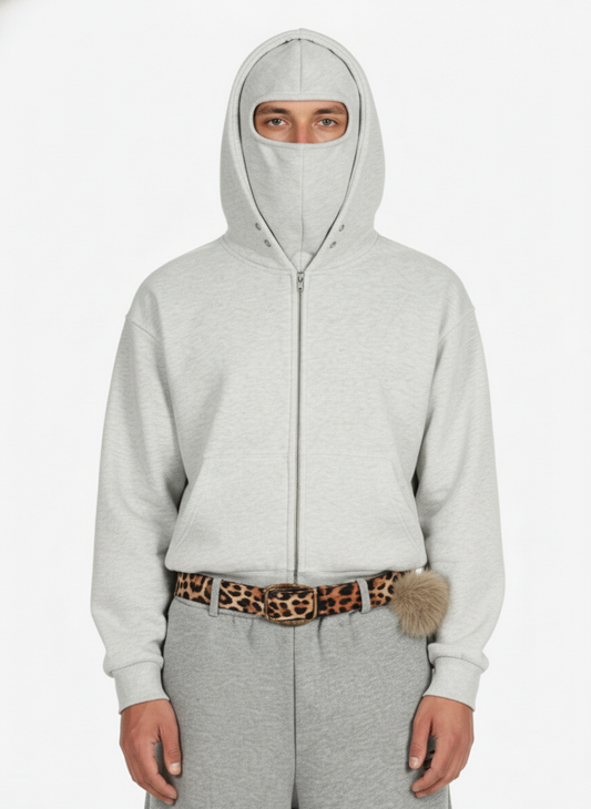 Fleece-Lined Balaclava Zip Up Hoodie 