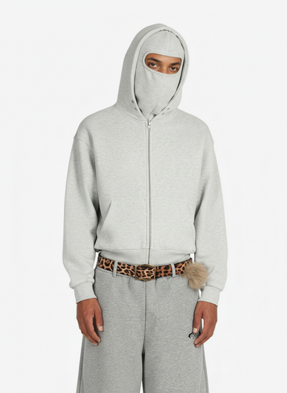 Fleece-Lined Balaclava Zip Up Hoodie 