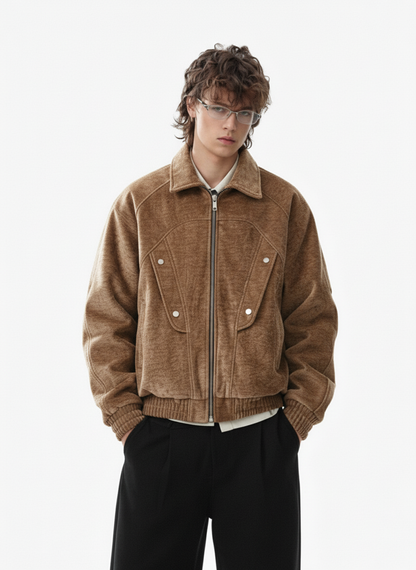 Vintage Suede Deconstructed Workwear Jacket 