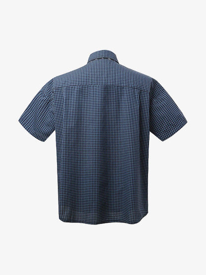 Tie Contrast Stitching Casual Plaid Shirt 