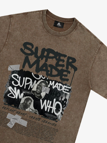 Streetwear Graffiti Character Collage Graphic T-Shirt 