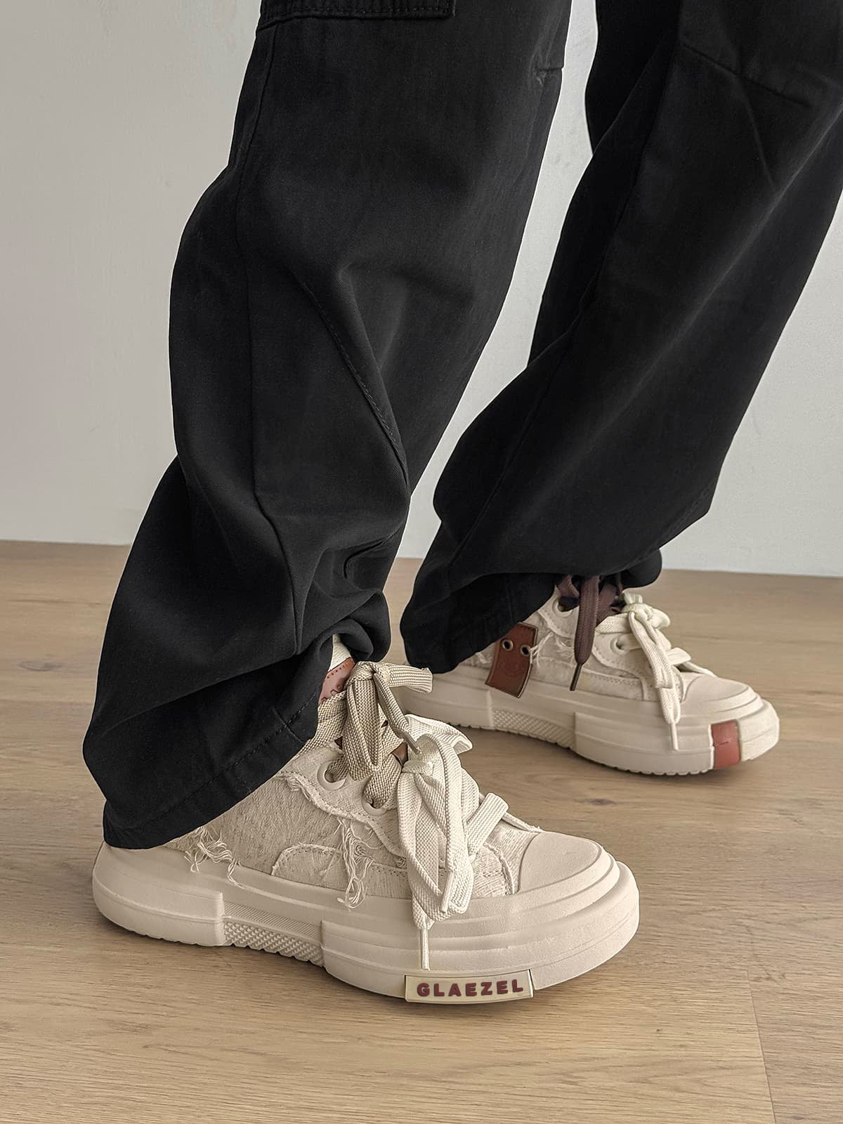 Platform Double Lace Canvas Sneakers 